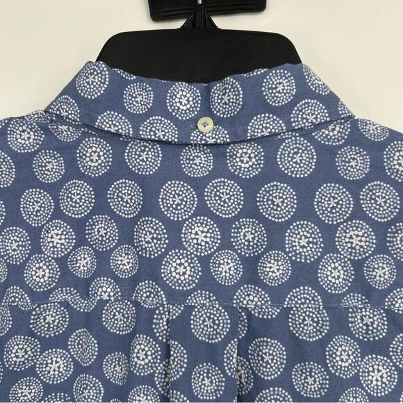 Brooks Brothers Red Fleece Blue Geometric Flower Poplin Button Down Sz Large - Picture 5 of 9